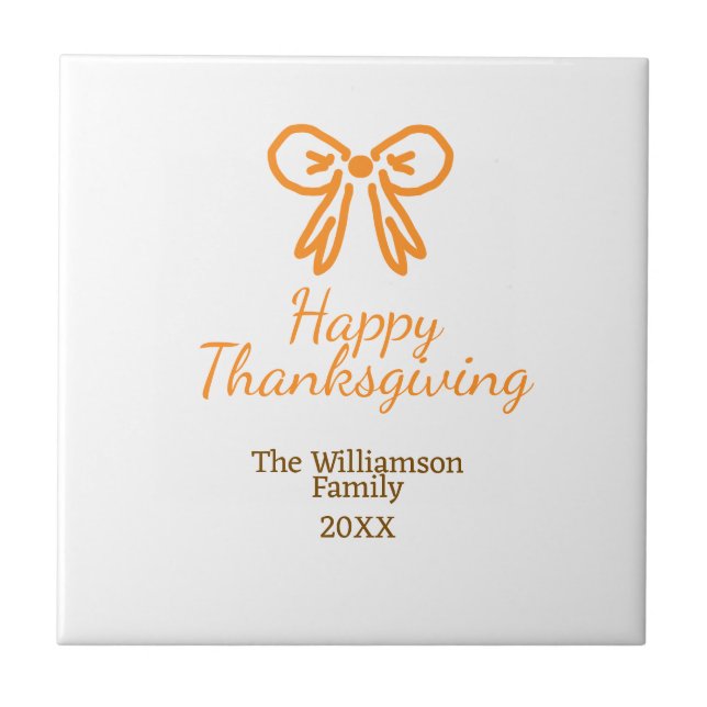 Arco laranja retrô feliz Ação de Graças adiciona f (Frente)