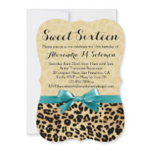 Arco Leopard Turquoise Sweet 16 Convite de festas