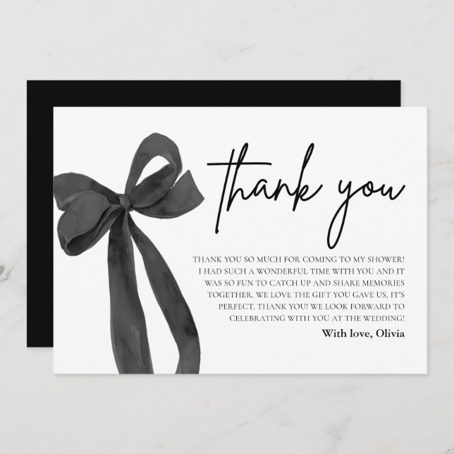 Arco Preto. Ela é Cartões de agradecimentos de Cas (Frente/Verso)