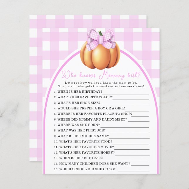 Arco rosa-abóbora - Quem conhece melhor a mamãe (Frente/Verso)