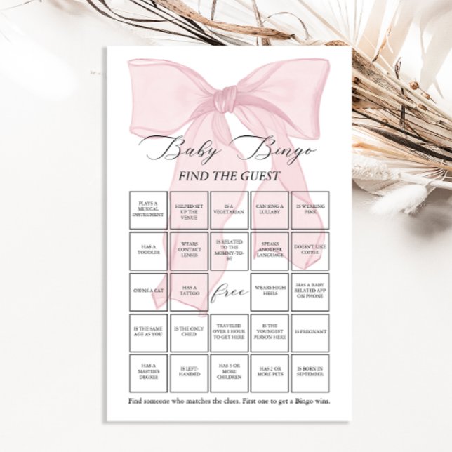 Arco rosa Coquette Baby Bingo Encontre o Jogo de C (Criador carregado)