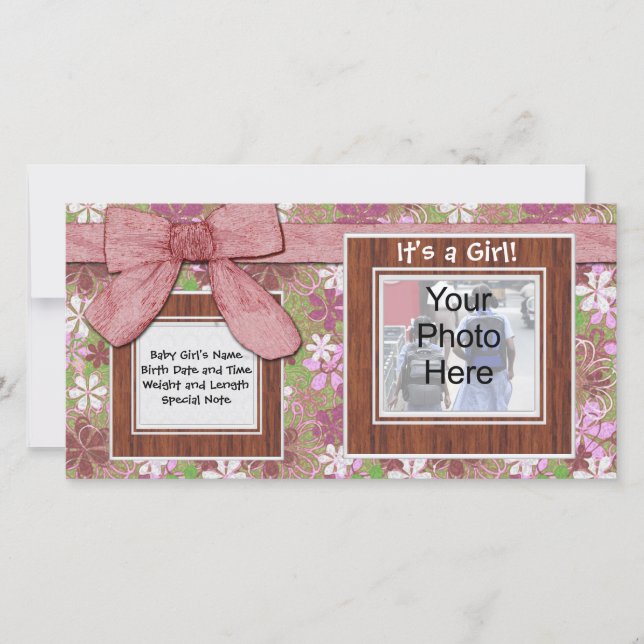Arco rosa e Cartão com fotos personalizado da vent (Frente)