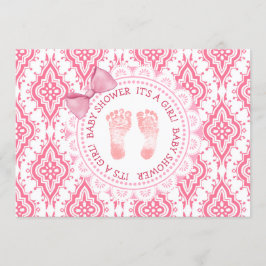 Arco rosa e renda É um convite para Chás de fralda