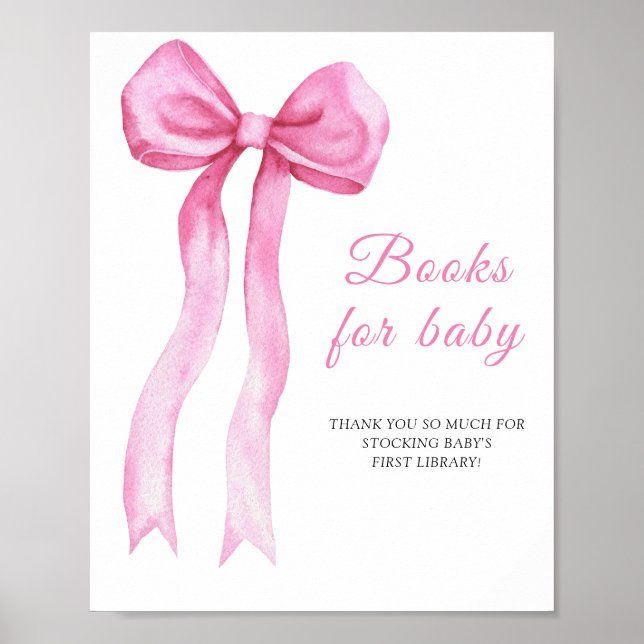 Arco rosa - livros para pôster de bebê (Frente)