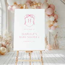 Arco Rosa Monograma Chá de fraldas de repouso bem-