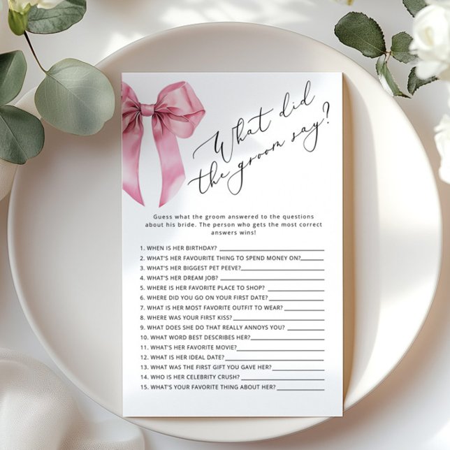 Arco rosa O que o noivo disse jogo de chá de panel (Criador carregado)