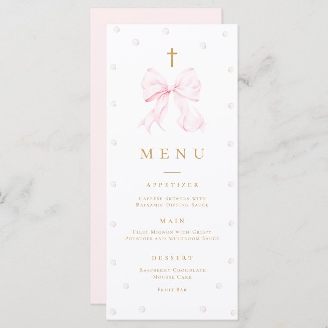Arco Rosa Pearis Baptism Menu Flat (Frente/Verso)