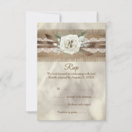 Arco RSVP Wedding Burlap Beige White Lace Rose