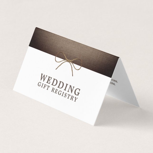 Arco Rustic Burlap Com Cartão De Registro De Prese (Frente)