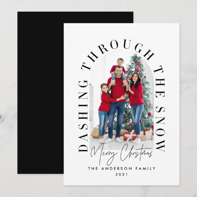 Arco tipográfico moderno 1 fotografia preto Natal (Frente/Verso)