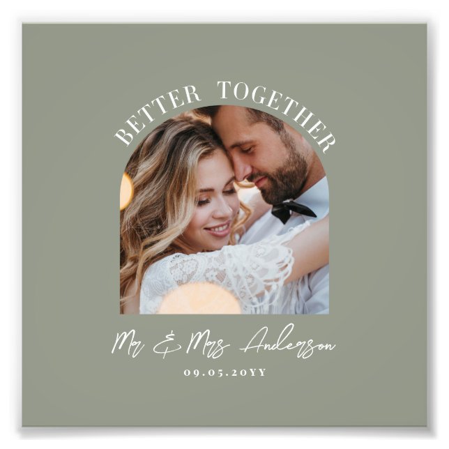 Arco verde-sage foto presente decoração casamento (Frente)