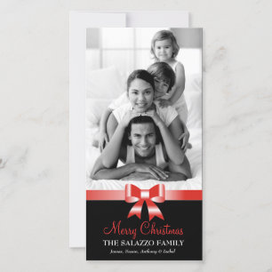 arco Vermelho Cartões de foto de Natal da Família