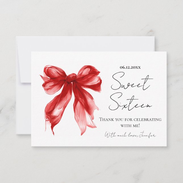 Arco Vermelho Coquette Script Agradecimento Sweet  (Frente)