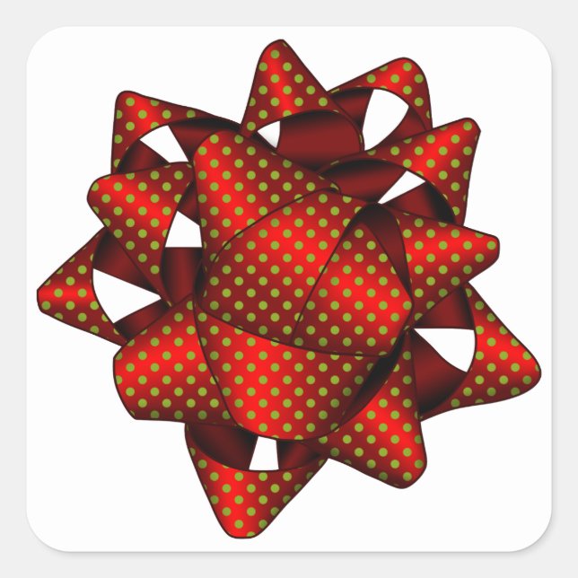 Arco vermelho pontilhado, adesivos quadrados, bril (Frente)