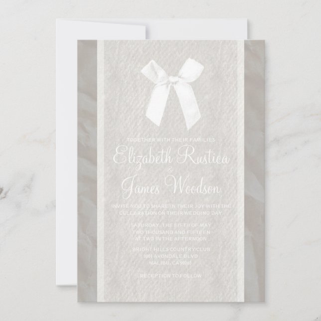 Arco Vintage Branco e Convites para Casamento Line (Frente)
