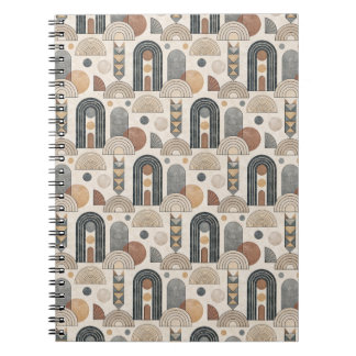 Arcos Boho Modernos em Creme, Caderno Espiral