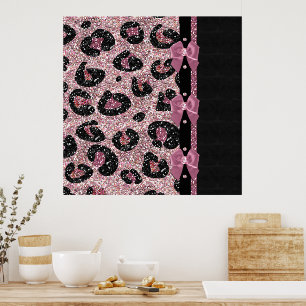 ARCOS de Fita de Impressão de Leopardo Rosa-Rockab