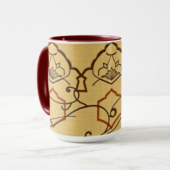 Arcos Têxteis Táteis | Caneca com Design Islâmico  (Frente Esquerda)