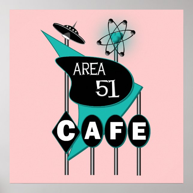Área 51 Cafe Poster (Frente)