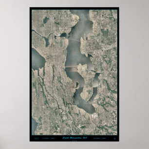 Área do metro de Seattle, poster do satélite de