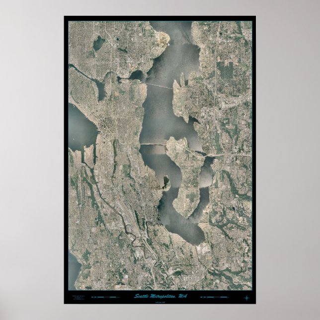 Área Metropolitana de Seattle, Washington - pôster (Frente)