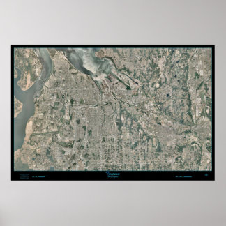 Área metropolitana de Tacoma, poster por satélite