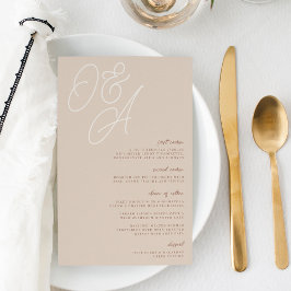 Areia | Script Watermark Monogramme Menu Wedding