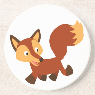 Arenito Belo Porta-copos de Cartoon Fox Feliz