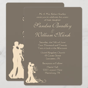 Arenito Brown e convite do casamento do creme