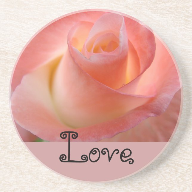 Arenito Porta-copos de amor Flor de Rosa Pink presentes do (Frente)