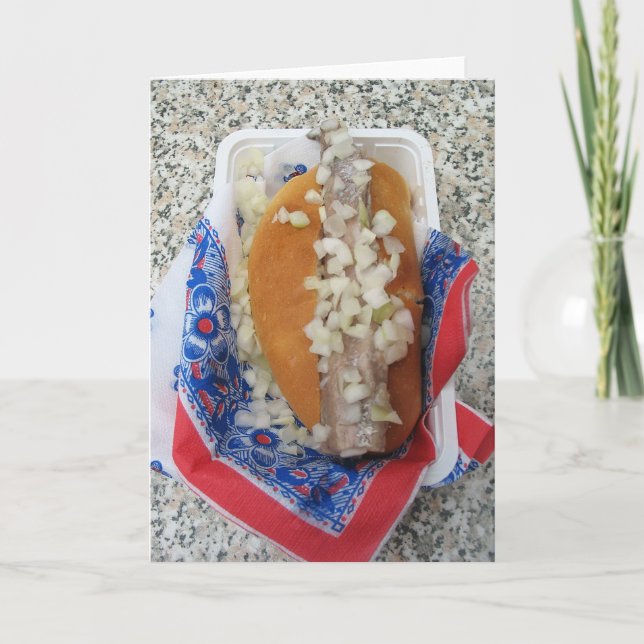 Arenques de Broodje do Dutch com o cartão de nota (Frente)