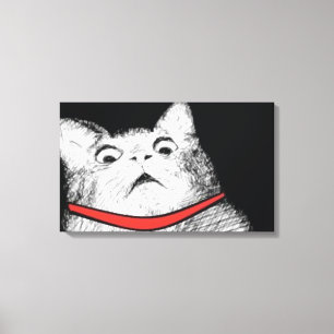 Arfada surpreendida Meme do gato - canvas