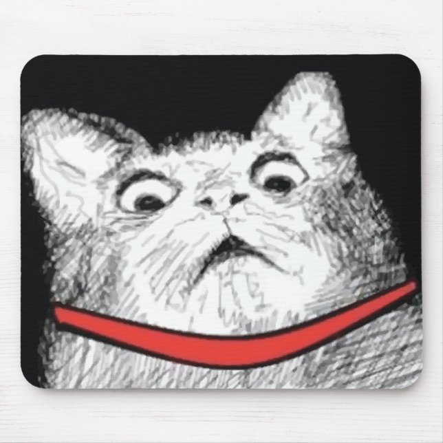 Arfada surpreendida Meme - Mousepad do gato (Frente)
