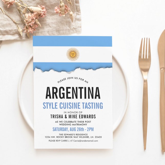 Argentina Cuisine | Convite Branco de Sinalizador  (Criador carregado)