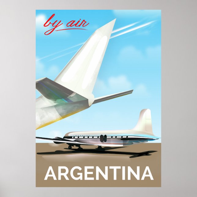 Argentina "Por Air": poster de voo vintage (Frente)