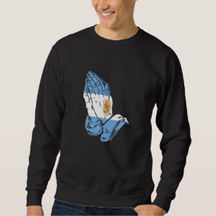 Argentina Rezando Mãos Bandeira Camisa De Argentin
