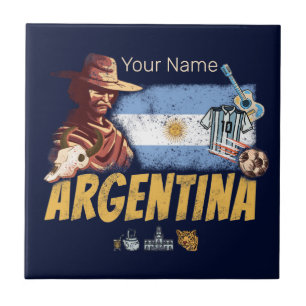 Argentina vintage gaúcho com bola de futebol de ba