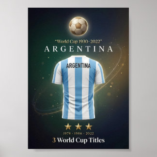 Argentina World Cup Champions Poster Victory Art