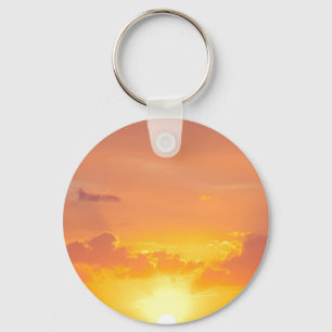 Argola de metal chaveiro pôr do sol e nuvem