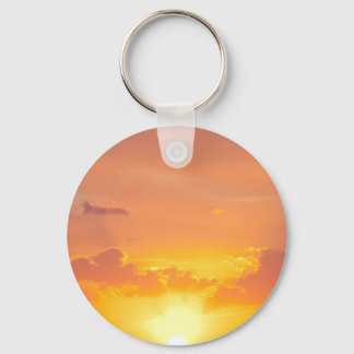 Argola de metal chaveiro pôr do sol e nuvem