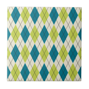 Argyle Azul E Verde