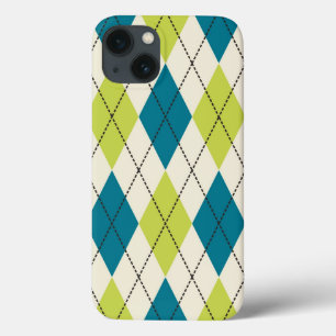 Argyle azul e verde