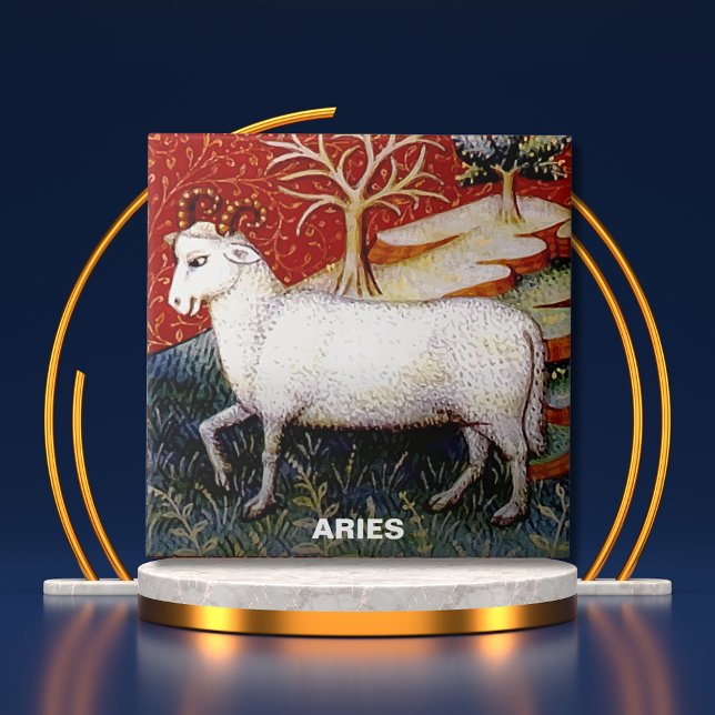 Aria a Festa de aniversário do Ram Zodiac Sinal (Aries the Ram Zodiac Sign Birthday Party Ceramic Tile Cover)