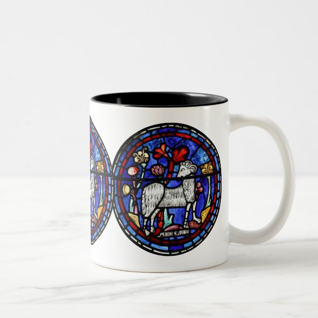 Aries Astrologia Gótica Vidro Obtido Caneca (Direita)