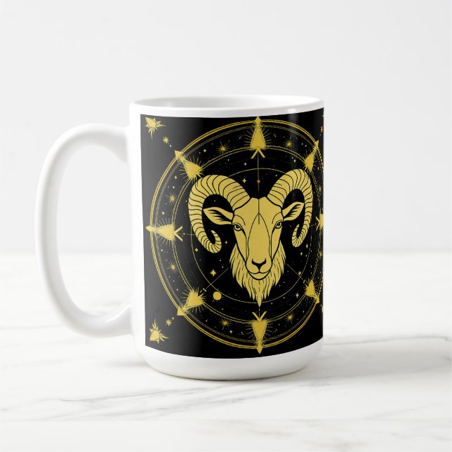 ♈ Áries Caneca de Café Zodíaco Presente de Astrolo (Esquerda)