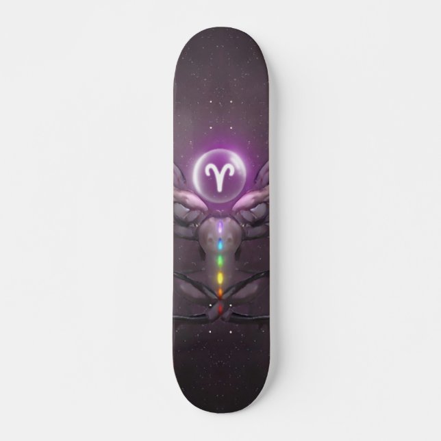 Aries Horoscope Symbol Skateboard (Frente)