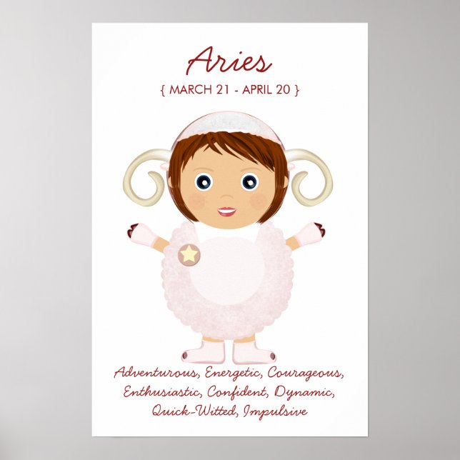 Aries - Poster do Horóscopo feminino (Frente)