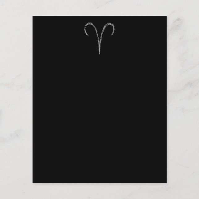 Aries. Sinal de Astrologia Zodíaca. Branco. (Frente)