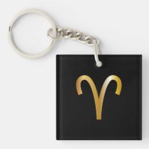 Aries Sinal Zodiativo, Chaveiro preto e Dourado