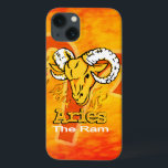 Aries The Ram zodiac fire ipad case<br><div class="desc">Aries “The Ram” Greek astrology ipad case with Arien symbol and fire. Reads  Aries The Ram. A perfect gift for Ariens (born 20 March – 19 April). Uniquely drawn and designed by Sarah Trett.</div>